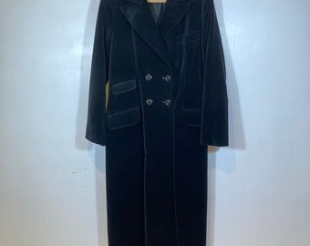 Roth-Le Cover Sport Vintage 50’s Velvet Coat Size 10 Black Button Front Pockets