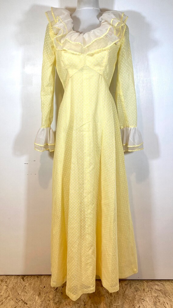 Julie Miller California Vintage Yellow Polka Dot … - image 1