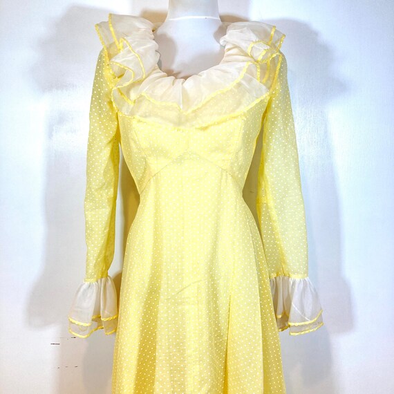 Julie Miller California Vintage Yellow Polka Dot … - image 2