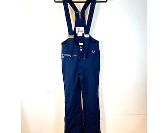 Vintage Cevas Men's Suspender Ski Pants In Navy Blue Size 30