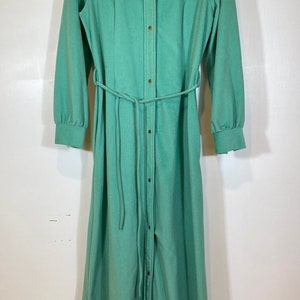 Vintage Paulette Chicago Loungewear Robe Size Medium Snap Front Sea Green