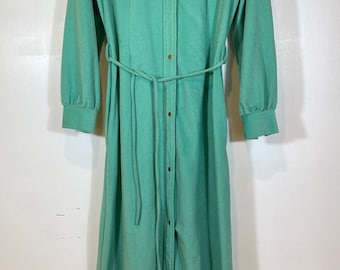 Vintage Paulette Chicago Loungewear Robe Size Medium Snap Front Sea Green