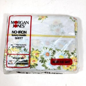 Buy Morgan Jones Twin Flat Sheet Cream Background With Daisies Online in  India 