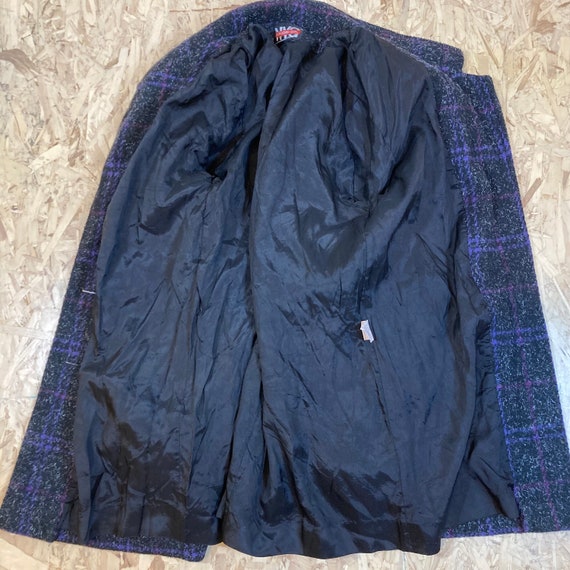 New York Girl Vintage 80s Plaid Wool Coat Size Sm… - image 3