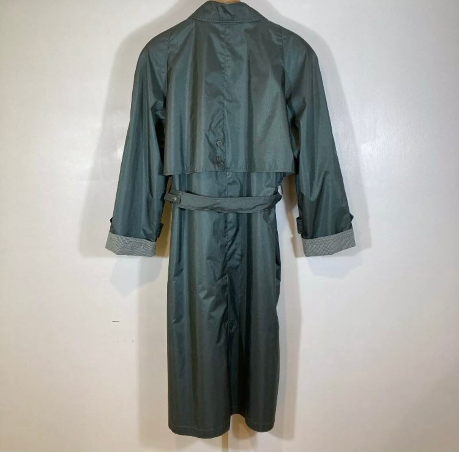 Chiango by Fleet Street Vintage Trench Jacket Size 16 P Green Button up ...