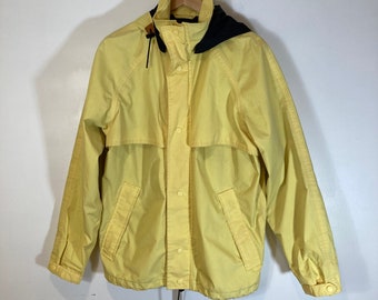 Sportif Vintage Hooded Gore Tex Jacket Men's Size Small Yellow Full Zip