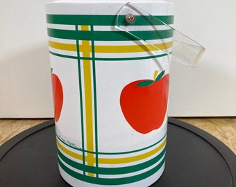 Vintage Thermo Serv Edgar Watkins Thermal Acrylic Ice Bucket Apples Stripes