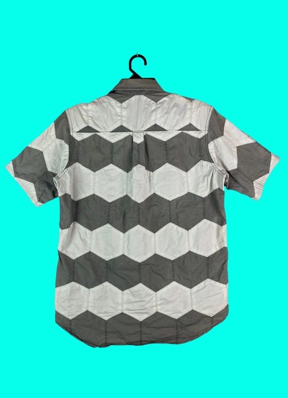 Rare DEVILOCK hexagon patch button down shirts - image 4
