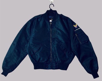 Vtg 90s I Spiewak Us Air Force Usaf Flyers Bomber Flight Jacket MA