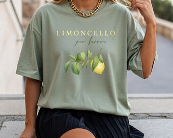 Limoncello T-Shirt, Italian Summer Lemon Graphic Tee,100% Cotton, S-XXXL
