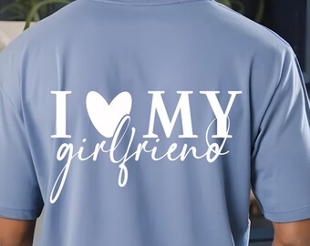 I Love My Girlfriend Heart  Comfort Colors Shirt,  Valentine Boyfriend Gift, Hot Girlfriend TShirt