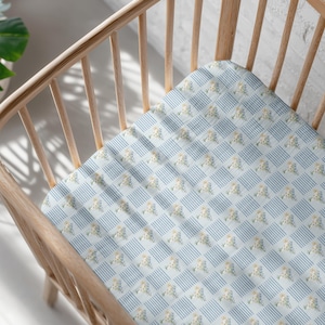 Bows And Bouquets Crib Sheets, Floral Fitted Crib Sheets, Floral Fitted Bassinet Sheets, Bow Crib Sheets, Botanical Nursery Decor