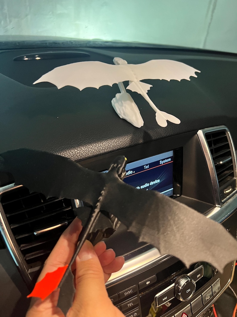 Toothless Flying Dragon Dashboard Ornament | Inertia Drifting Night Fury Car Decor | Light Fury Option & Dragon Pair Set | Gift for Car Fans image 6