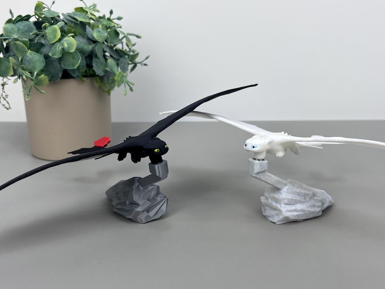 Toothless Flying Dragon Dashboard Ornament | Inertia Drifting Night Fury Car Decor | Light Fury Option & Dragon Pair Set | Gift for Car Fans image 10