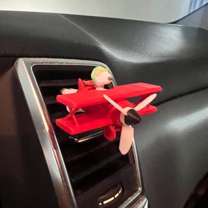 Snoopy Pilot Airplane Car Vent Diffuser | Cute Dog Air Freshener | Handmade Flying Ace Aroma Clip | Not for Heat, Sun, or Warm AC