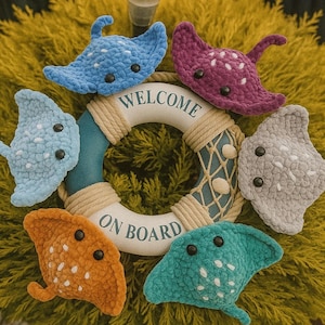 No Sew CROCHET PATTERN &#39;Stingray&#39; | Amigurumi Stingray PDF Tutorial | Crochet Plushie Toy | Stuffed Manta Ray Crochet Pattern