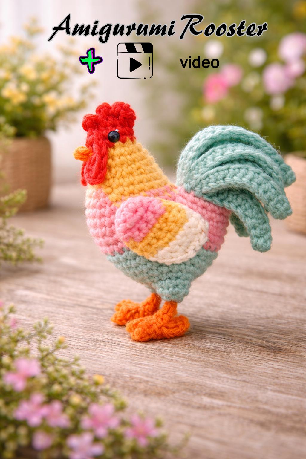 30 Rooster Crochet Patterns to Add Farmhouse Charm to Your Home Decor 32 Realistic Life-Size Rooster Crochet Pattern PDF