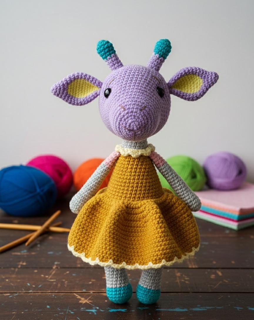 Goat Crochet Pattern PDF – Large Amigurumi Goat Doll