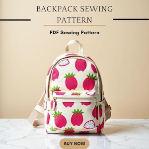 Mini Backpack PDF Sewing Pattern | Easy Bag Pattern for Beginners | DIY Backpack Sewing Pattern | Printable Bag Pattern | Beginner-Friendly