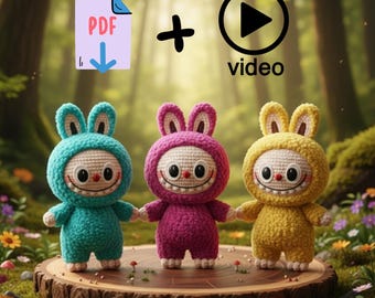 Patrón PDF Labubu Amigurumi Monstruo