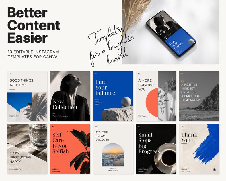 10 Editorial Instagram Templates | Editable in Canva - Etsy UK