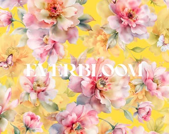 Padrões florais em aquarela Everbloom