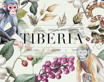 Estampas e motivos de luxo de Tiberia