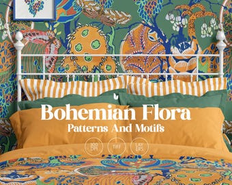 Padrões exóticos Boho Flora (Download Digital)