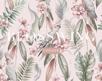 Estampas e elementos luxuosos em tons pastel