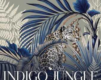 Selva Índigo | Padrões Tropicais (Download Digital)