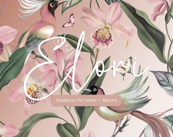Elori Exotic Watercolor Patterns And Elements