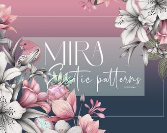 MIRA | Elegant Floral Layered Prints And Individual Elements