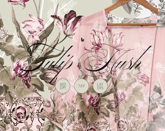 Tulip Hush - Padrões sem costura de luxo