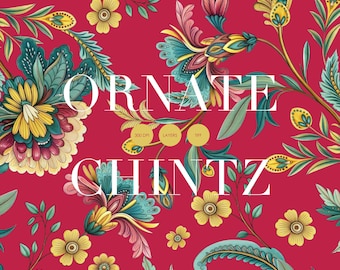 Estampas e elementos ornamentados em chita