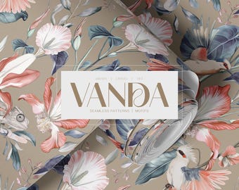 Vanda | Exotic Floral Prints: Layered Motifs for Home Decor