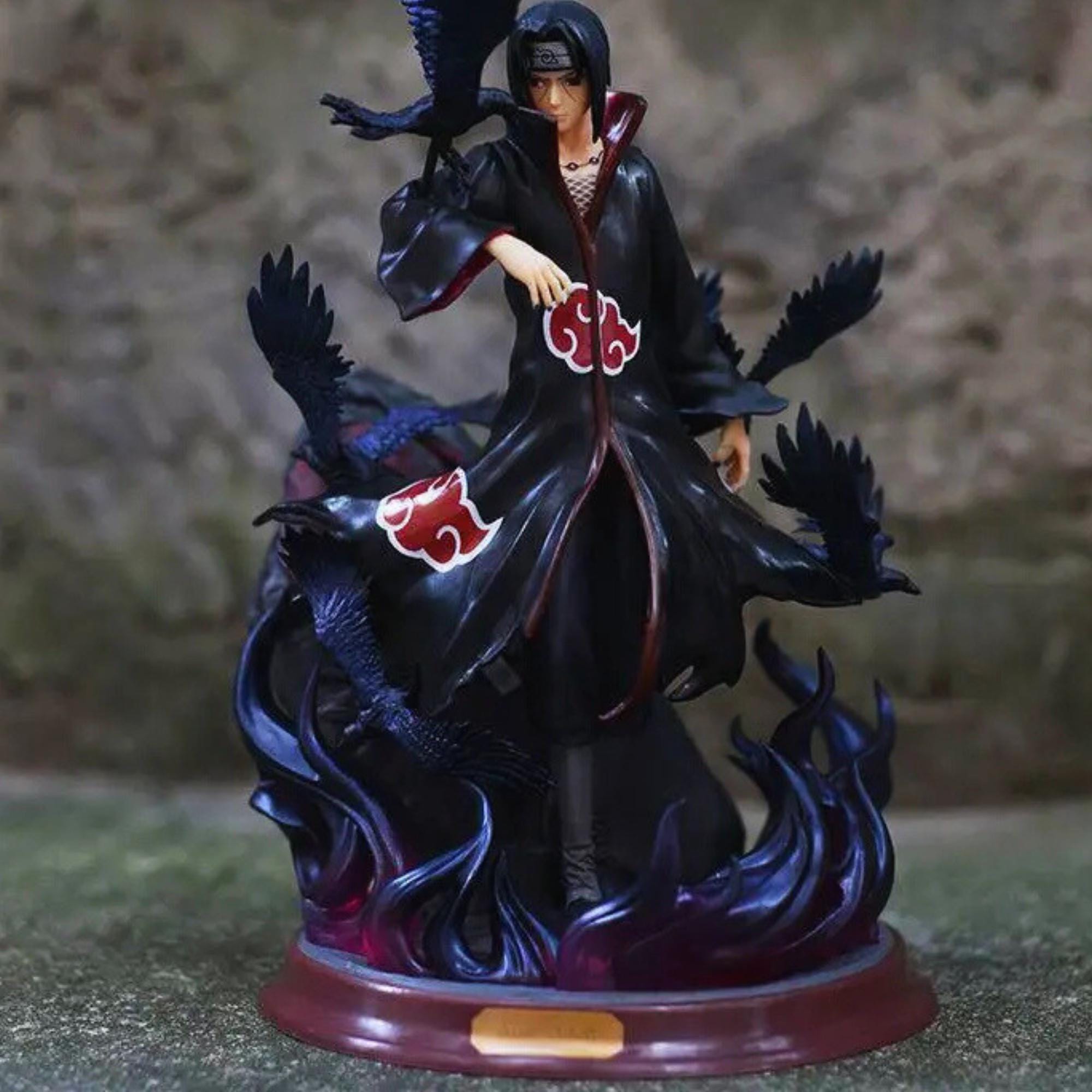 23cm Itachi Uchiha Anime Figure with Crows, Naruto Akatsuki Collectible Statue, Anime Gift for Him, Decoration