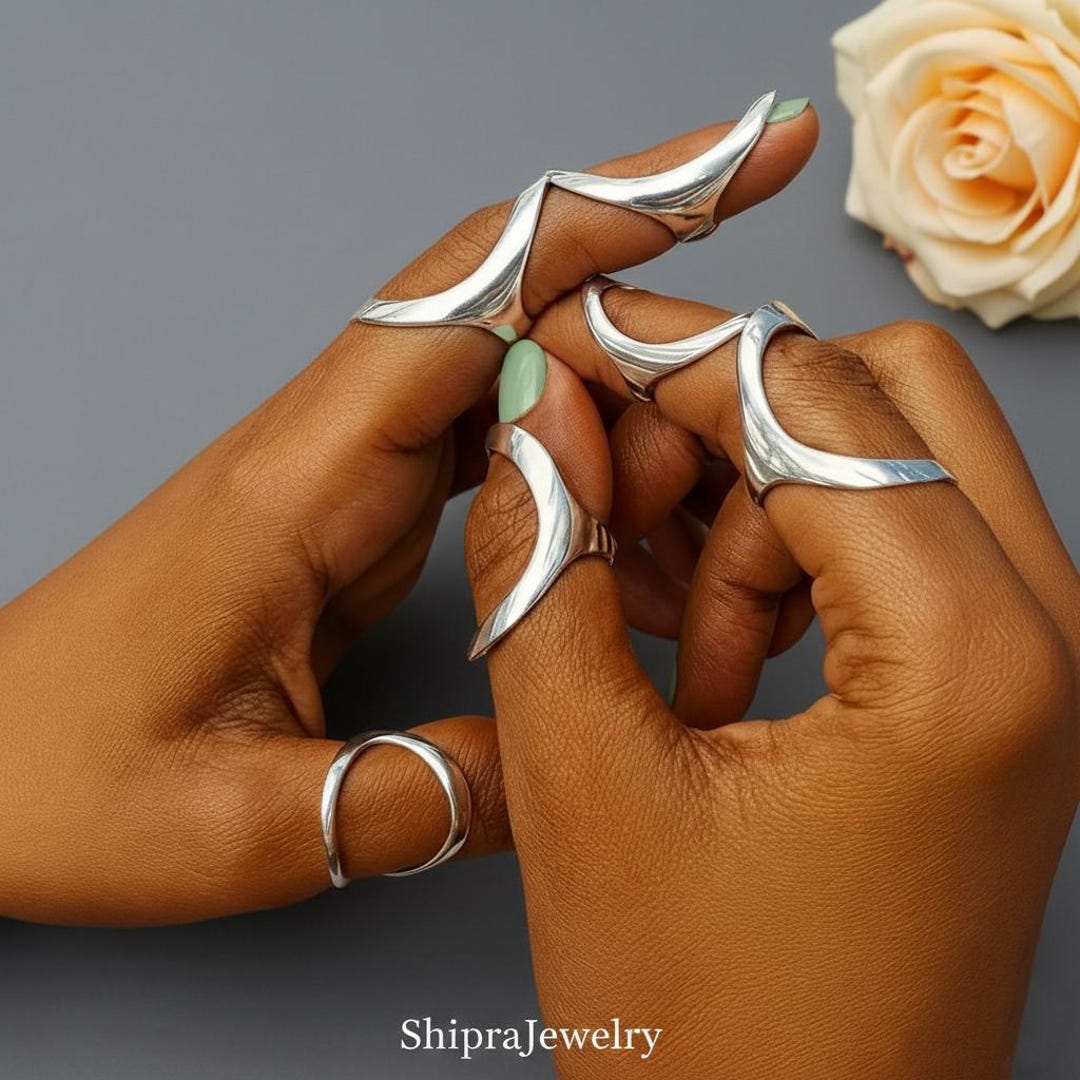 Sterling Silver Ergonomic Splint Ring -arthritis & Joint Support Band ...
