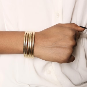Vintage Inspired Brass Cuff Bracelet: Adjustable Boho Bangle