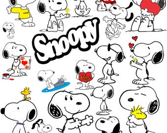 Snoopy Cartoon PNG Bundle: 20 T-Shirt Sublimation Designs (Digital Download