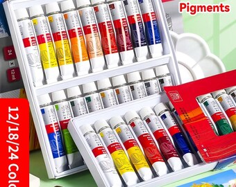 MozArt Oil Paint Set 24 x 12ml Oil Based Paints - Highly Pigmented