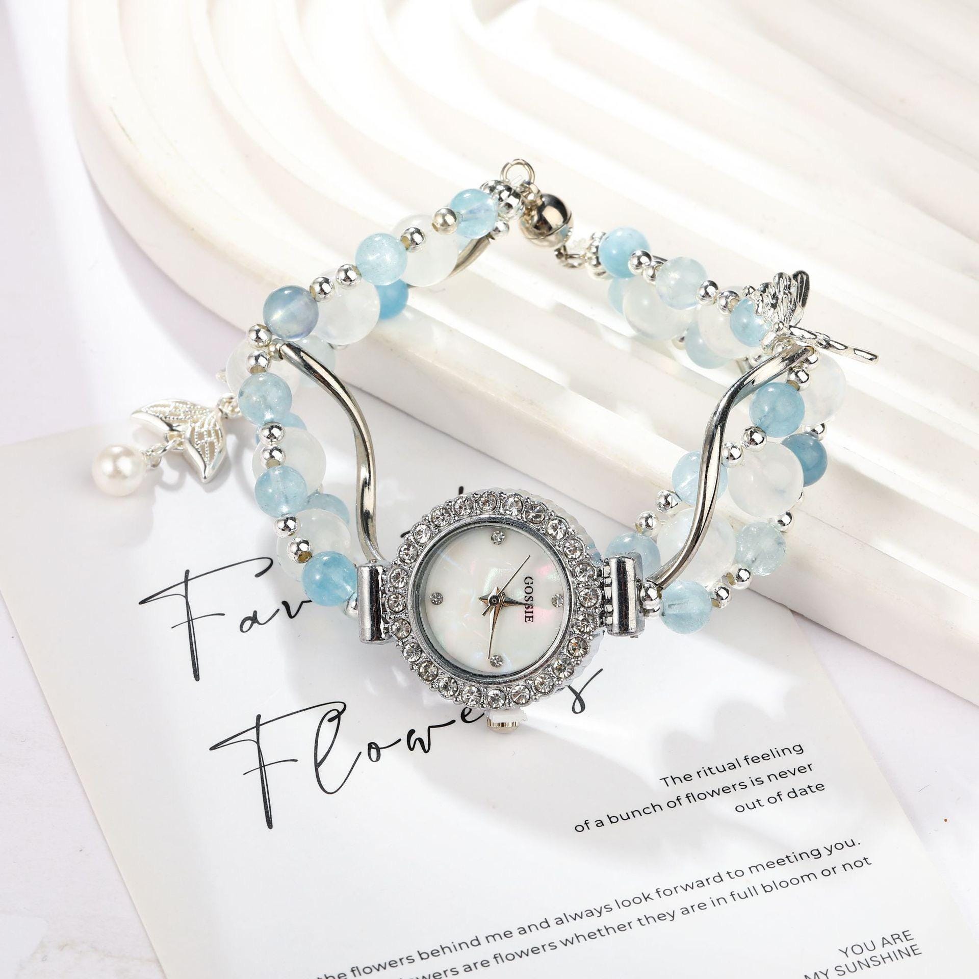 Women\'s Shimmery Blue Crystal Accent Bracelet Watch Crystal Radiance Blue Face Ladies main image 4