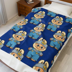 Labubu Plush Blanket: Soft Polyester Throw for Kids