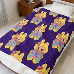 Labubu Plush Blanket: Soft Polyester Throw for Kids