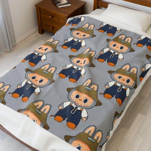 Labubu Plush Blanket: Soft Polyester Throw for Kids