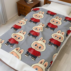 Labubu Plush Blanket: Soft Polyester Throw for Kids