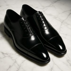 Men’s Black Oxford Dress Shoes – Handmade Leather Formal Footwear