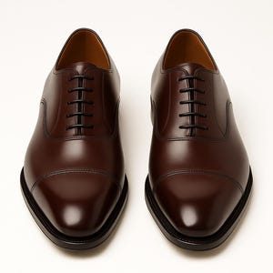 Handmade Brown Leather Oxford Shoes – Men’s Classic Cap Toe Dress Shoes