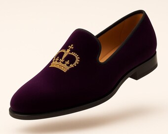 Terroni Purple Men\'s Slip-On Dress Shoe-Faux Suede-Paisley Print-Fashionable il_300x300.5863472610_yz00.jpg main image 4