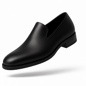 Handmade Black Leather Loafers | Men’s Slip-On Dress Shoes | Classic Minimalist Style
