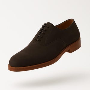 Handmade Suede Leather Oxford Shoes: Classic Brown Dress Shoes